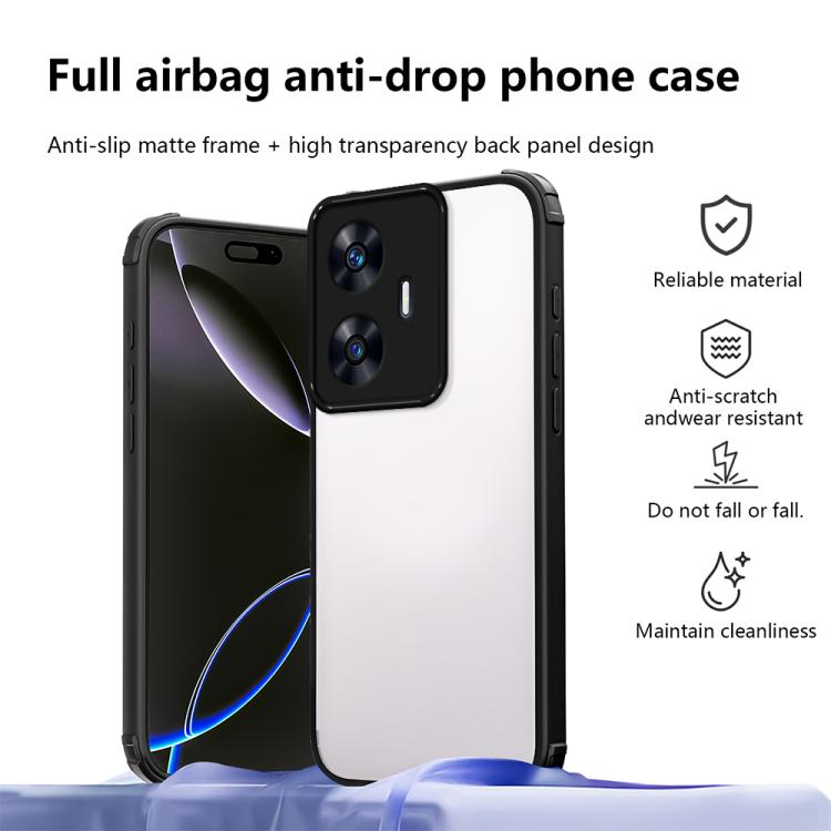 For Realme C55 Four Corners Shield Shockproof TPU Hybrid PC Phone Case
