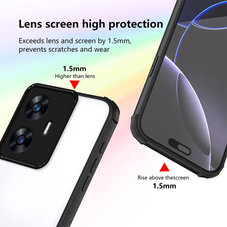For Realme C55 Four Corners Shield Shockproof TPU Hybrid PC Phone Case