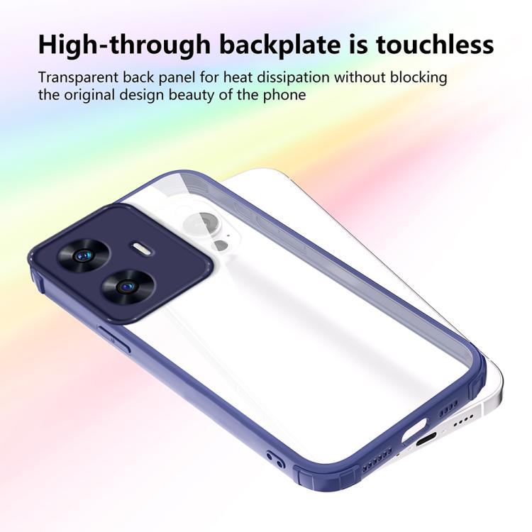 For Realme C55 Four Corners Shield Shockproof TPU Hybrid PC Phone Case