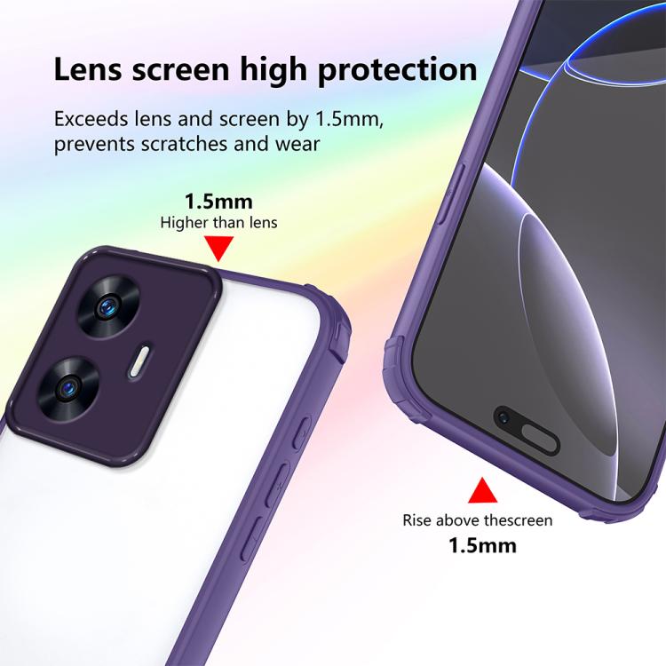 For Realme C55 Four Corners Shield Shockproof TPU Hybrid PC Phone Case