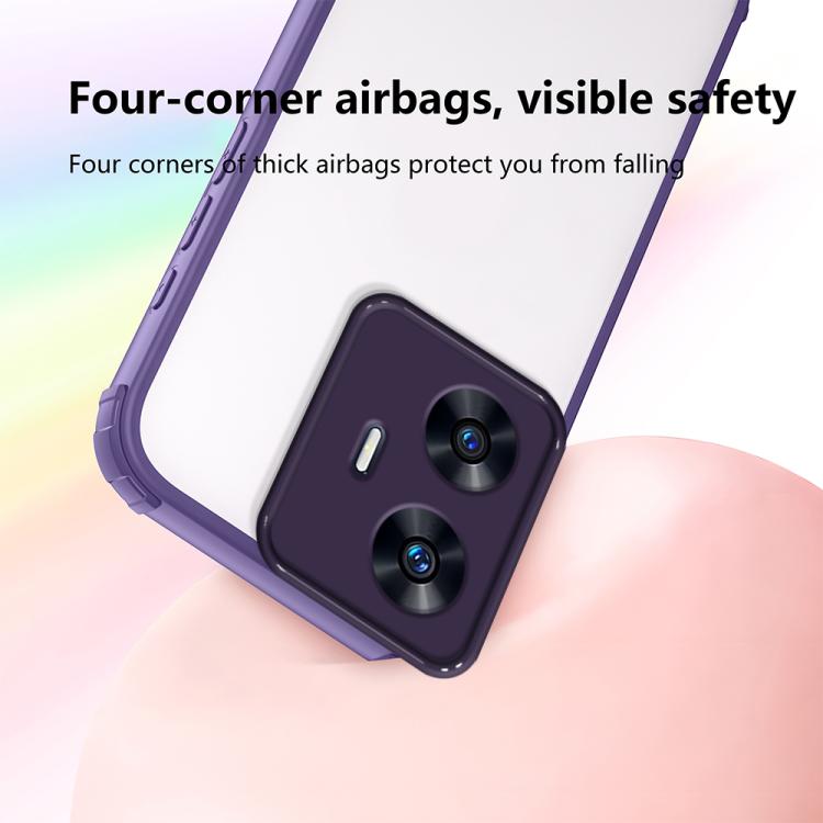For Realme C55 Four Corners Shield Shockproof TPU Hybrid PC Phone Case