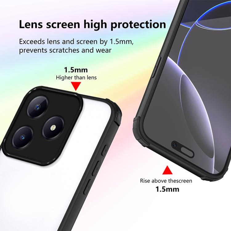 For Realme C63 4G / Narzo N63 Four Corners Shield Shockproof TPU Hybrid PC Phone Case