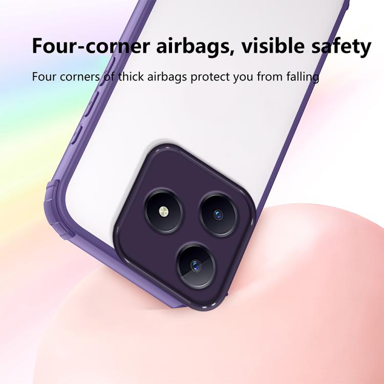 For Realme C63 4G / Narzo N63 Four Corners Shield Shockproof TPU Hybrid PC Phone Case