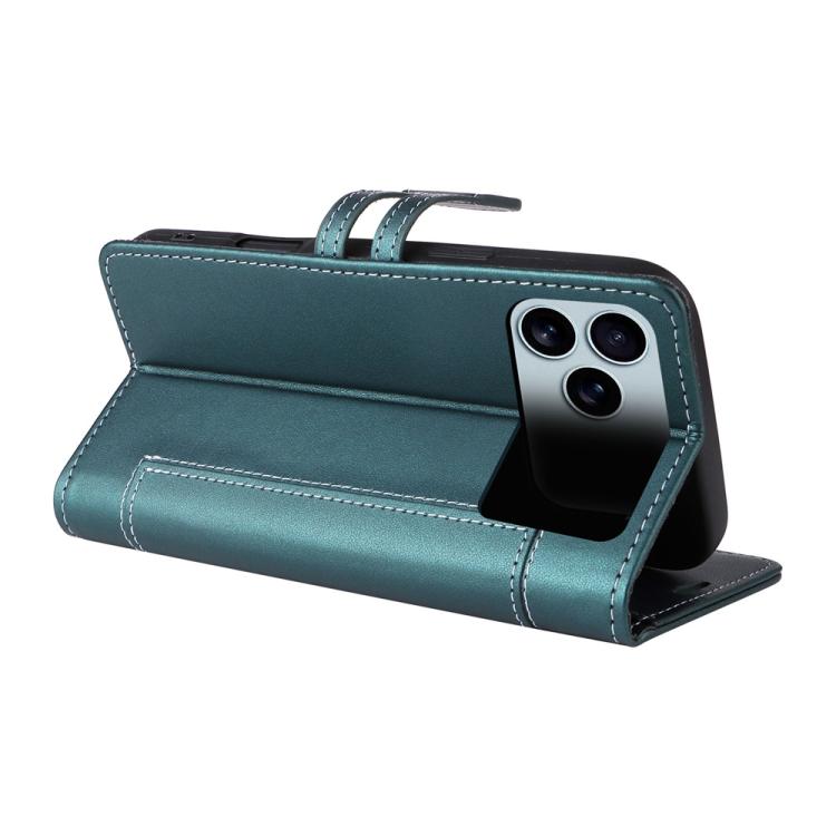 For iPhone 17 Pro Max Stitched Magnetic Buckle Leather Phone Case