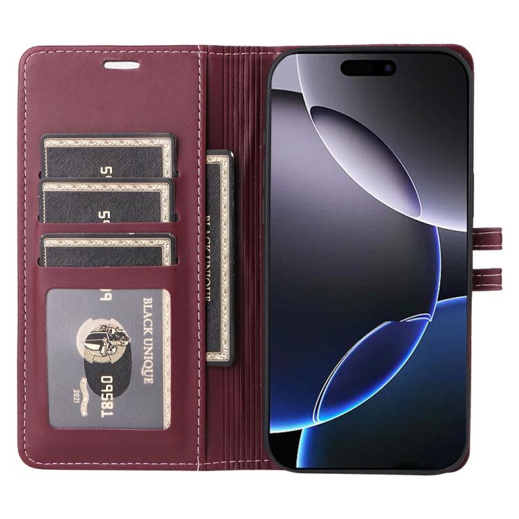 For iPhone 17 Pro Max Stitched Magnetic Buckle Leather Phone Case
