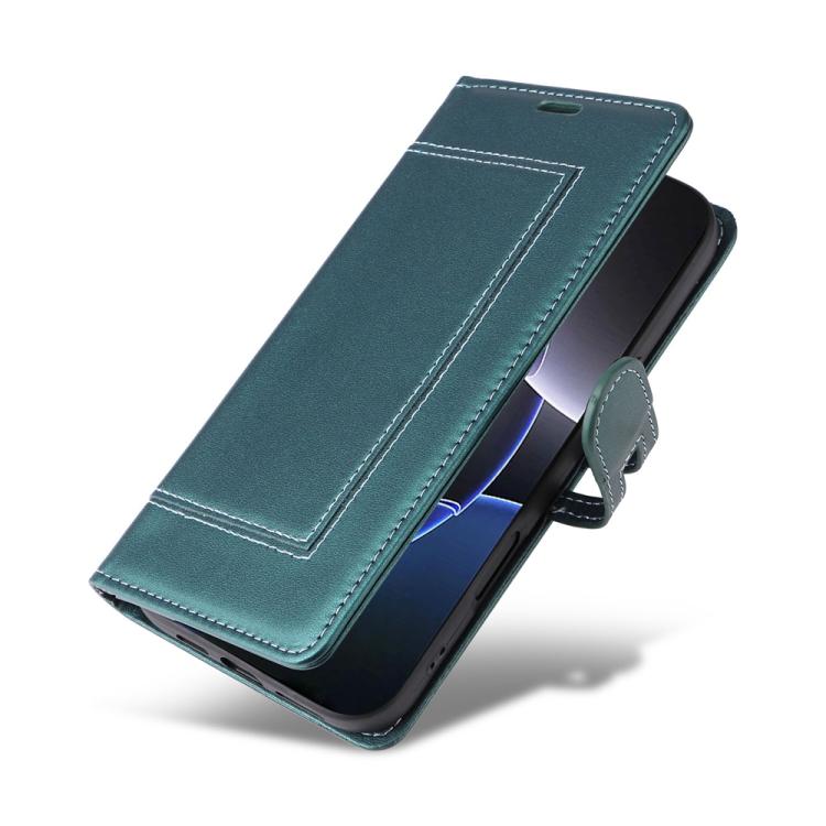 For iPhone 17 Pro Stitched Magnetic Buckle Leather Phone Case