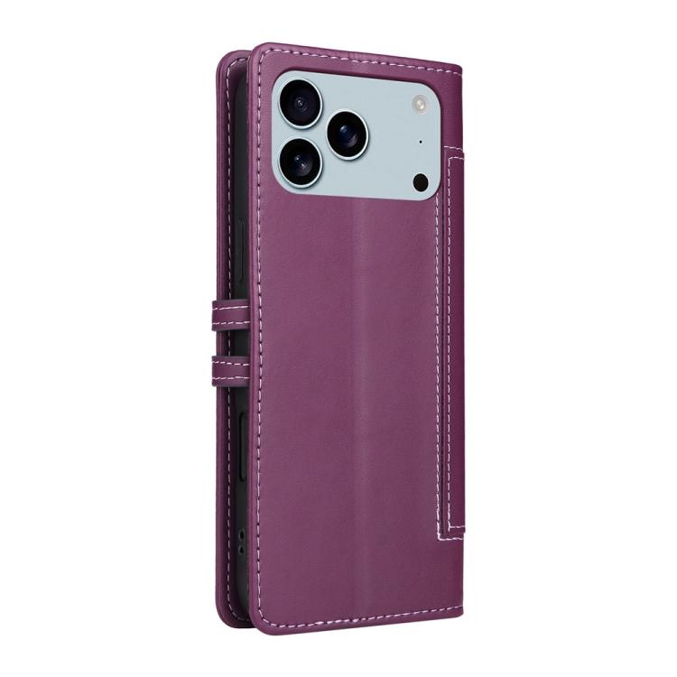 For iPhone 17 Pro Stitched Magnetic Buckle Leather Phone Case