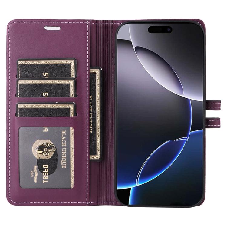 For iPhone 17 Pro Stitched Magnetic Buckle Leather Phone Case