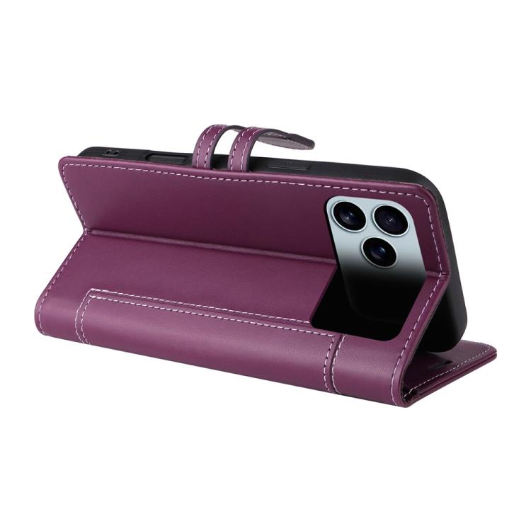 For iPhone 17 Pro Stitched Magnetic Buckle Leather Phone Case