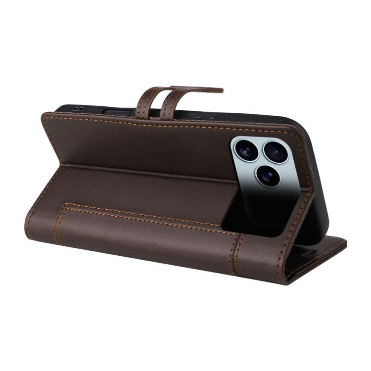 For iPhone 17 Pro Stitched Magnetic Buckle Leather Phone Case