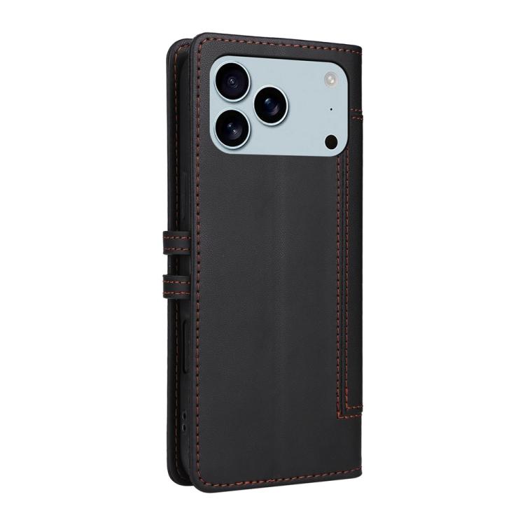 For iPhone 17 Pro Stitched Magnetic Buckle Leather Phone Case