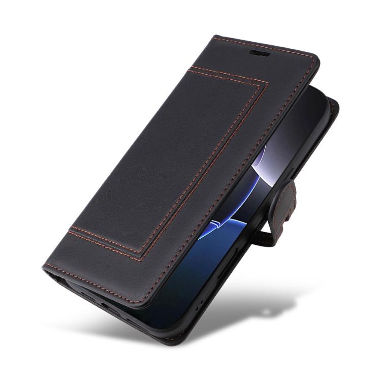 For iPhone 17 Pro Stitched Magnetic Buckle Leather Phone Case