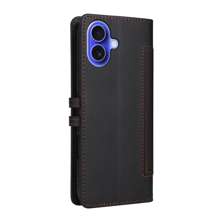 For iPhone 17 Stitched Magnetic Buckle Leather Phone Case