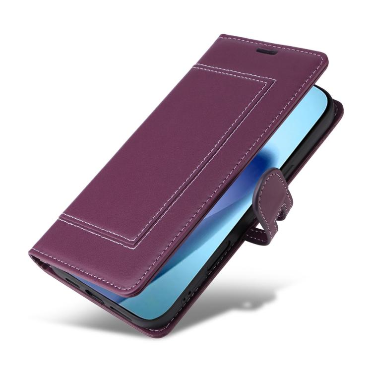 For iPhone Air Stitched Magnetic Buckle Leather Phone Case