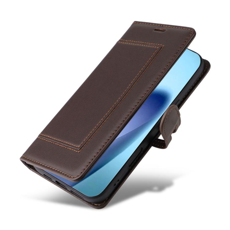 For iPhone Air Stitched Magnetic Buckle Leather Phone Case