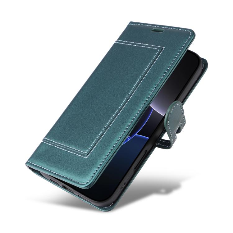 For iPhone 16 Pro Max Stitched Magnetic Buckle Leather Phone Case