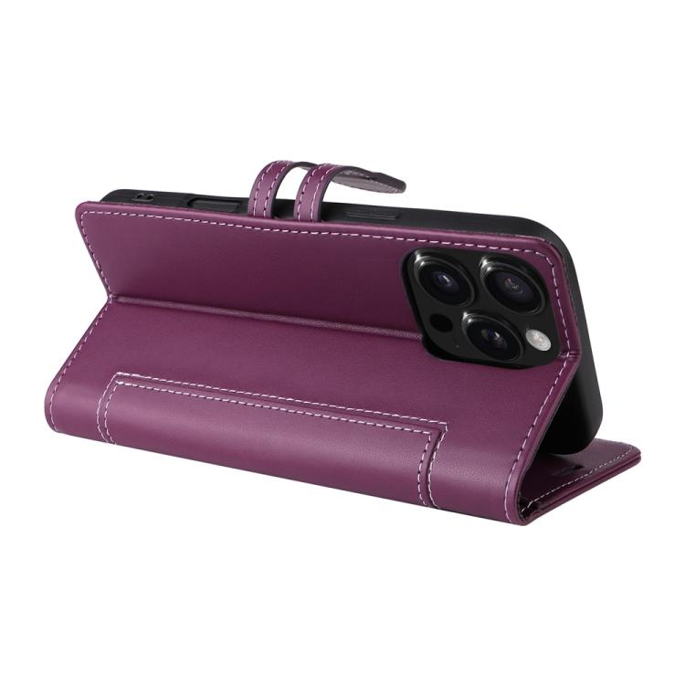 For iPhone 16 Pro Max Stitched Magnetic Buckle Leather Phone Case