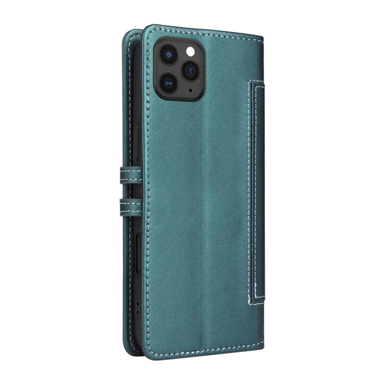 For iPhone 16 Pro Stitched Magnetic Buckle Leather Phone Case