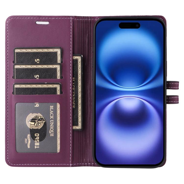 For iPhone 16 Stitched Magnetic Buckle Leather Phone Case