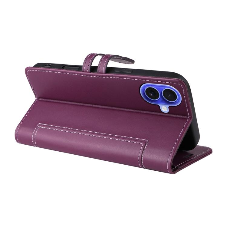 For iPhone 16 Stitched Magnetic Buckle Leather Phone Case