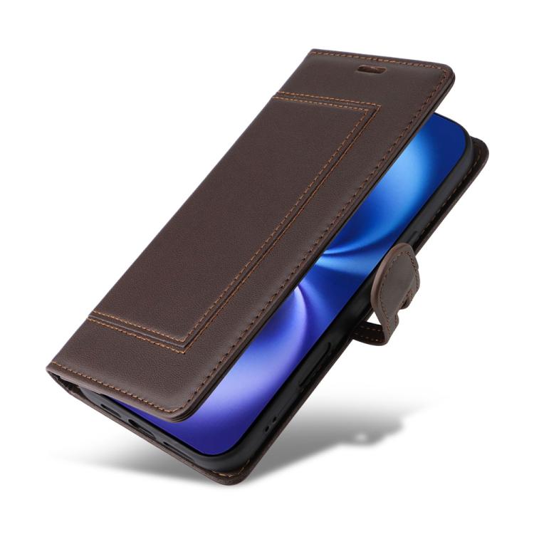 For iPhone 16 Stitched Magnetic Buckle Leather Phone Case