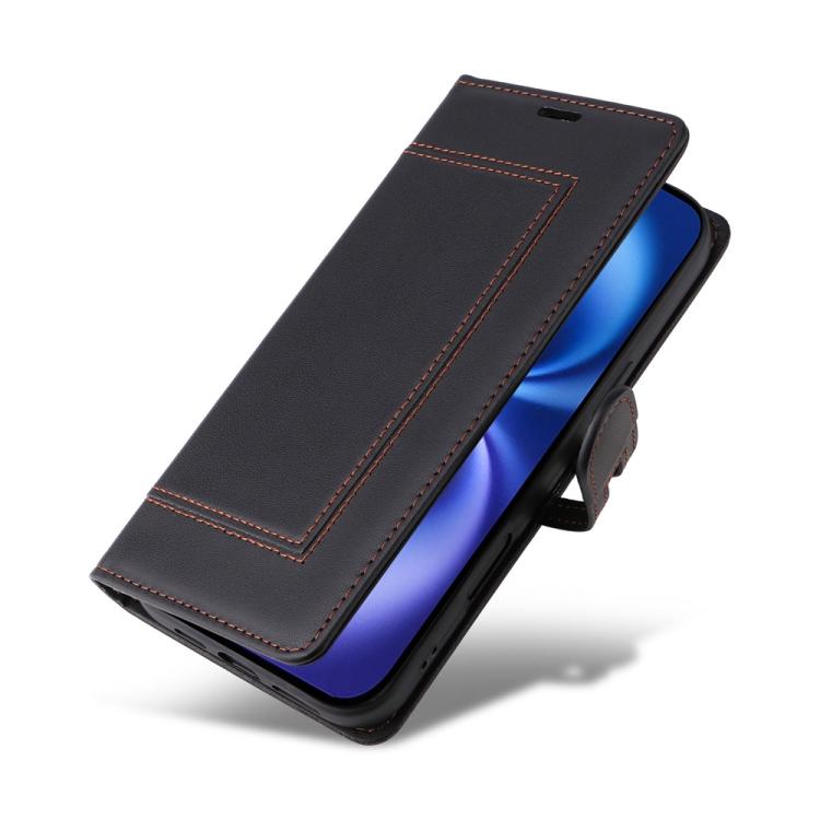 For iPhone 16 Stitched Magnetic Buckle Leather Phone Case