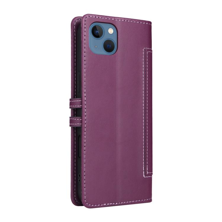 For iPhone 15 Plus / 14 Plus Stitched Magnetic Buckle Leather Phone Case
