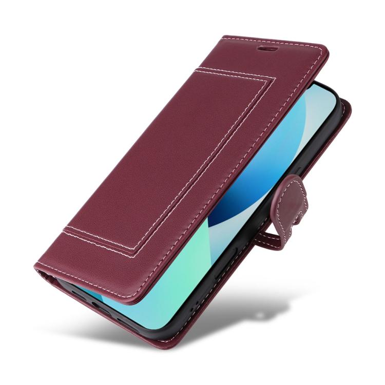 For iPhone 15 Plus / 14 Plus Stitched Magnetic Buckle Leather Phone Case
