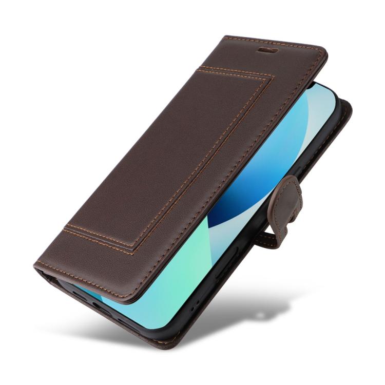 For iPhone 15 Plus / 14 Plus Stitched Magnetic Buckle Leather Phone Case