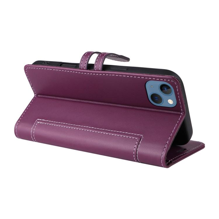 For iPhone 15 Stitched Magnetic Buckle Leather Phone Case