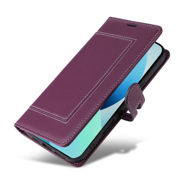 For iPhone 15 Stitched Magnetic Buckle Leather Phone Case