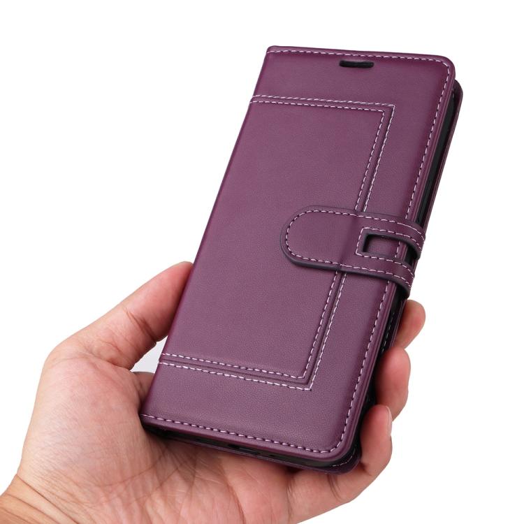 For iPhone 15 Stitched Magnetic Buckle Leather Phone Case