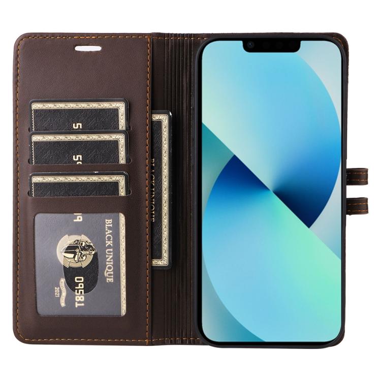 For iPhone 15 Stitched Magnetic Buckle Leather Phone Case