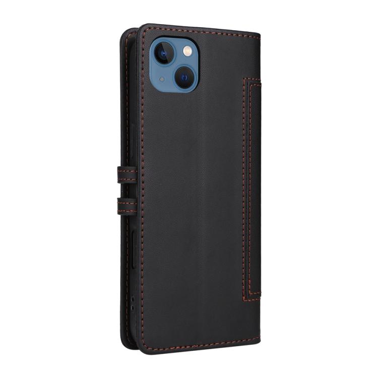 For iPhone 15 Stitched Magnetic Buckle Leather Phone Case