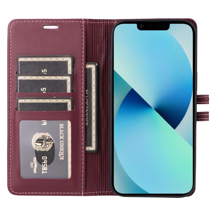 For iPhone 14 / 13 Stitched Magnetic Buckle Leather Phone Case
