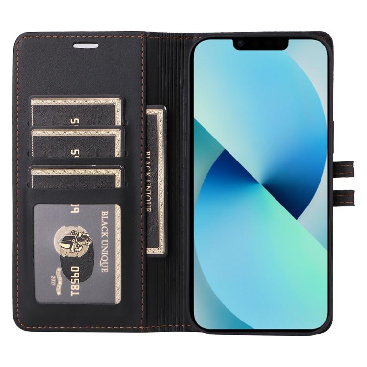 For iPhone 14 / 13 Stitched Magnetic Buckle Leather Phone Case