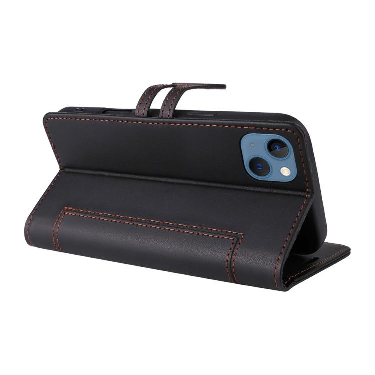 For iPhone 14 / 13 Stitched Magnetic Buckle Leather Phone Case