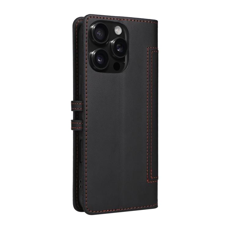 For iPhone 14 Pro Max Stitched Magnetic Buckle Leather Phone Case