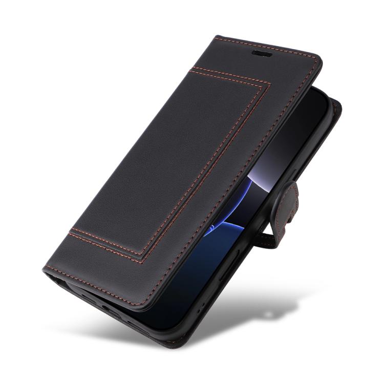 For iPhone 14 Pro Max Stitched Magnetic Buckle Leather Phone Case