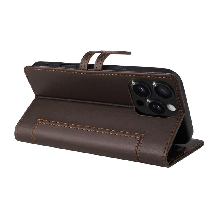 For iPhone 13 Pro Max Stitched Magnetic Buckle Leather Phone Case