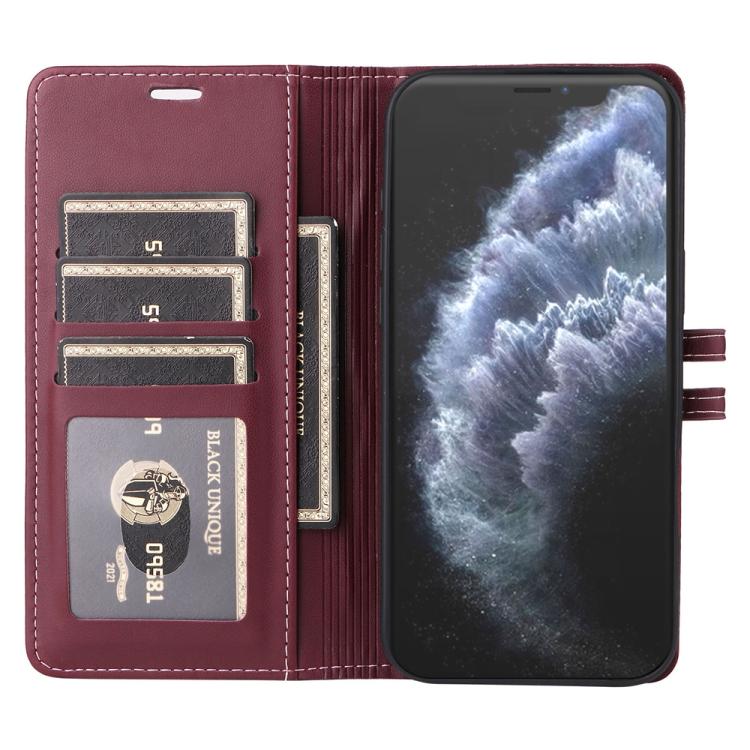 For iPhone 13 Pro Stitched Magnetic Buckle Leather Phone Case
