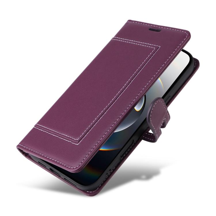 For iPhone 17e / 16e Stitched Magnetic Buckle Leather Phone Case