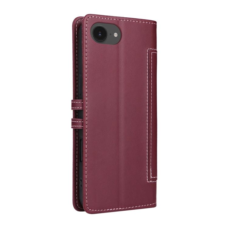 For iPhone 17e / 16e Stitched Magnetic Buckle Leather Phone Case