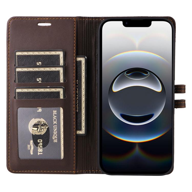 For iPhone 17e / 16e Stitched Magnetic Buckle Leather Phone Case