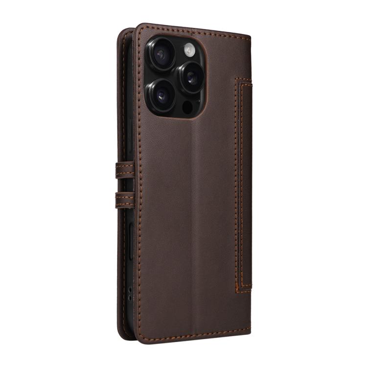 For iPhone 12 / 12 Pro Stitched Magnetic Buckle Leather Phone Case
