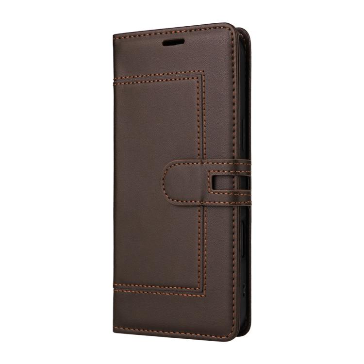 For iPhone 12 Pro Max Stitched Magnetic Buckle Leather Phone Case