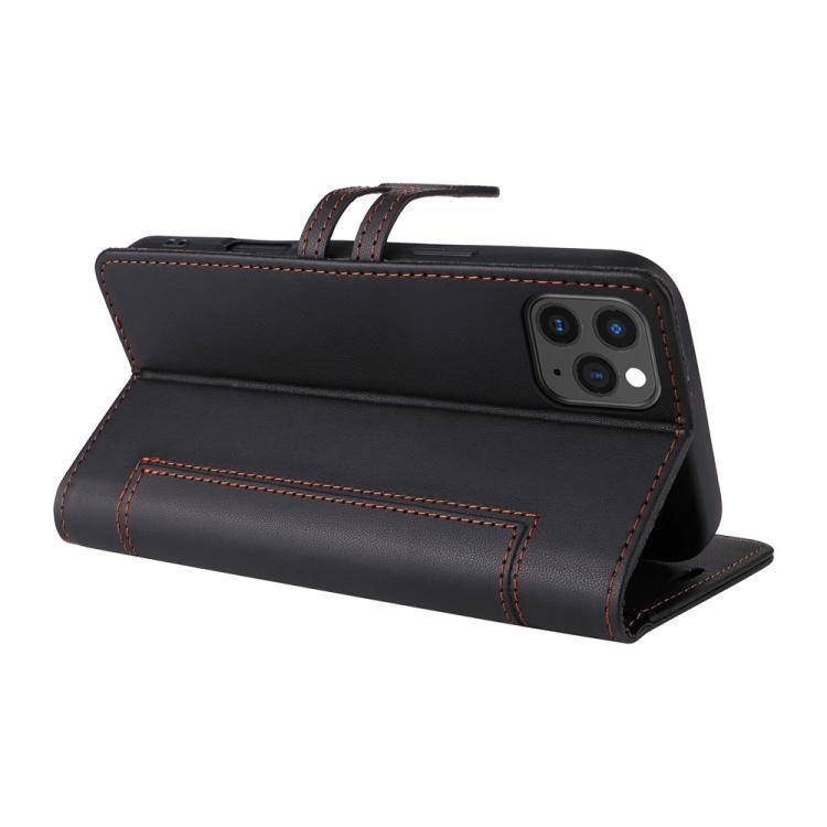 For iPhone 11 Pro Max Stitched Magnetic Buckle Leather Phone Case