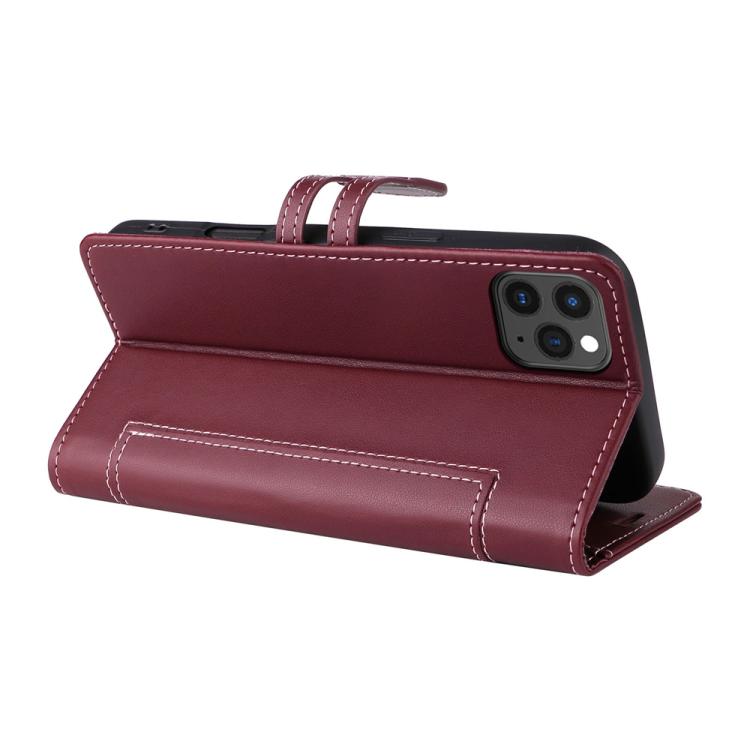 For iPhone 11 Pro Stitched Magnetic Buckle Leather Phone Case