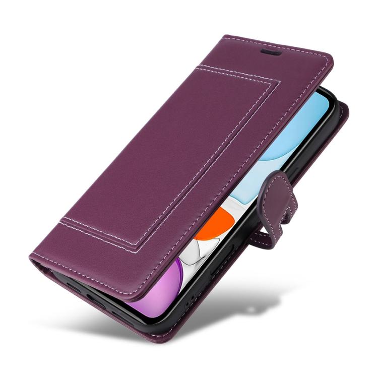 For iPhone 11 Stitched Magnetic Buckle Leather Phone Case