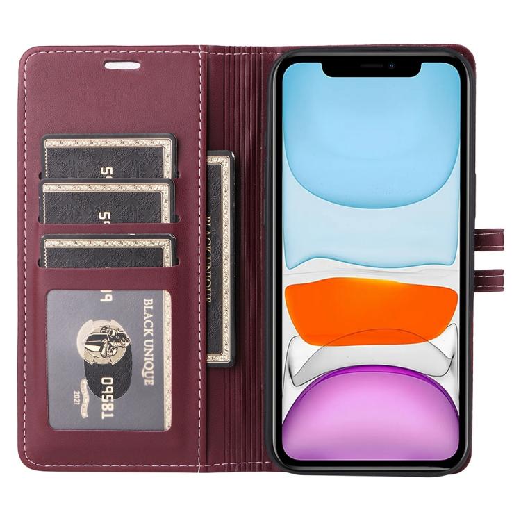 For iPhone 11 Stitched Magnetic Buckle Leather Phone Case